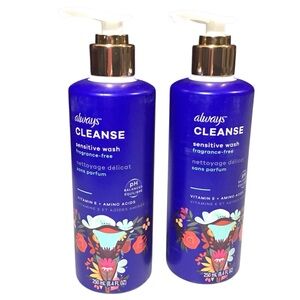 2 Always Cleanse Sensitive Wash 8.4 FL OZ Bottles New